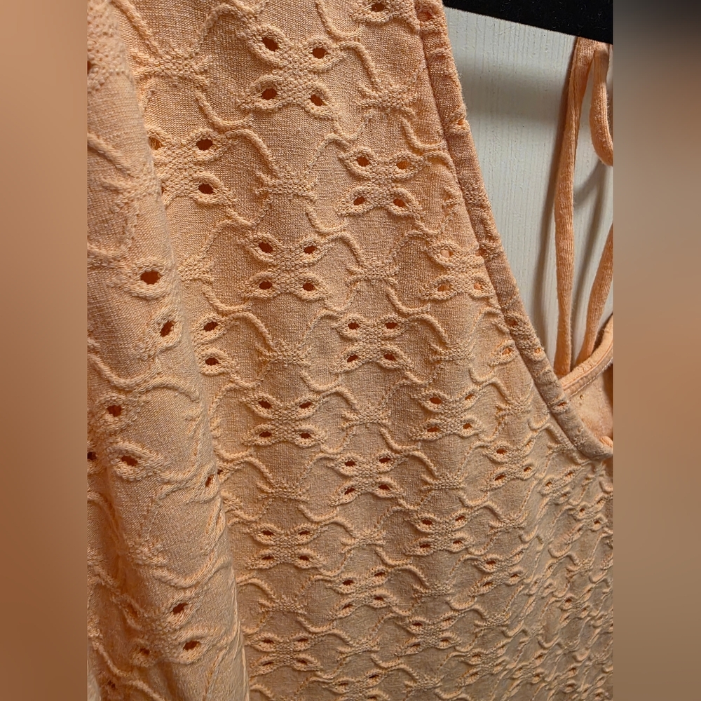 Ava & Viv Peach Eyelet Shirt Size 4x - Picture 3 of 6